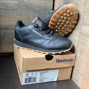 NWT - Black Leather Reebok Classic - Toddler Size 10